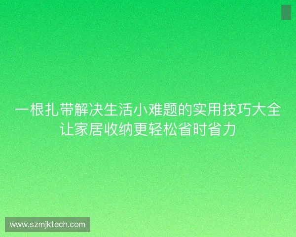 一根扎带解决生活小难题的实用技巧大全让家居收纳更轻松省时省力